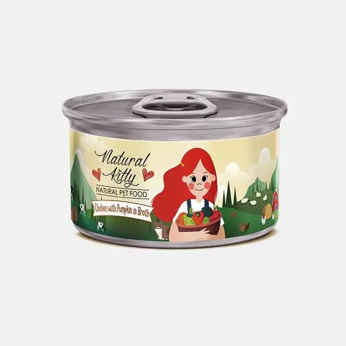 Natural Kitty  無膠天然雞+南瓜雞湯貓罐頭80g 低磷(125mg/kcal)